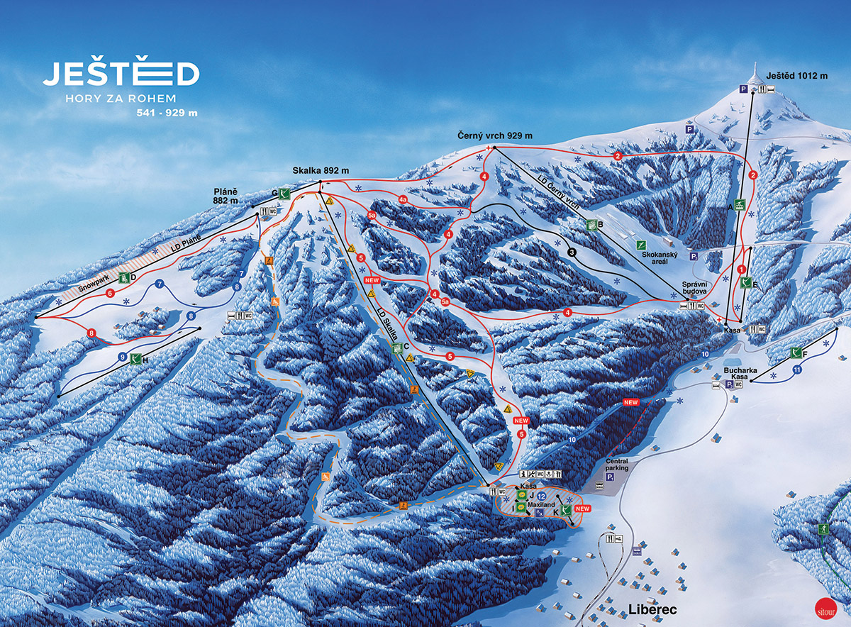 Ski map Jested