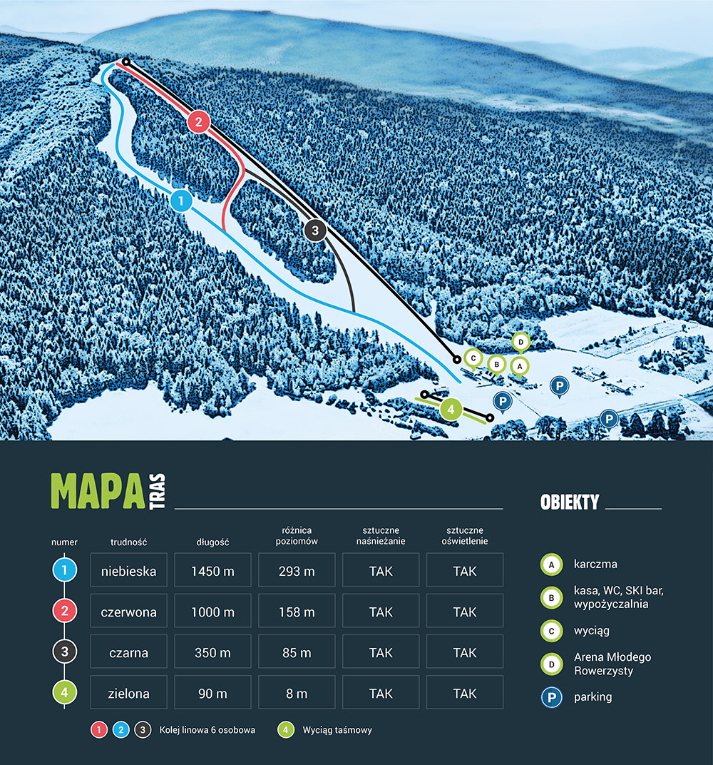 Kasina Ski mapa osrodka